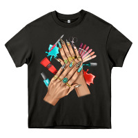 Asphalt Western Nail Art With Nail Material Bbs Heavy Core Tee - BundleAndBundleShop