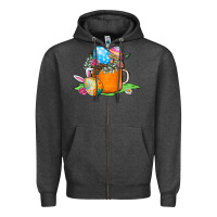 Charcoal Heather Easter Coffee Zipper Hoodie - CowhideDigitalArt
