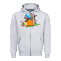 Heather Grey Easter Coffee Zipper Hoodie - CowhideDigitalArt