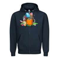 Navy Easter Coffee Zipper Hoodie - CowhideDigitalArt