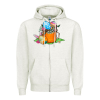 Oatmeal Heather Easter Coffee Zipper Hoodie - CowhideDigitalArt