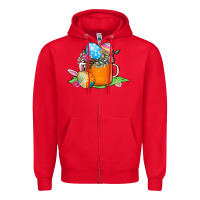 Red Easter Coffee Zipper Hoodie - CowhideDigitalArt