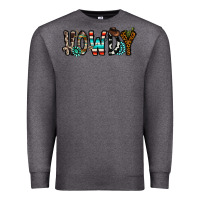 Charcoal Heather howdy Premium Sweatshirt - CowhideDigitalArt