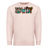 Pale Pink howdy Premium Sweatshirt - CowhideDigitalArt