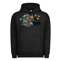 Pigment Black he is risen matthew 28 6 cross with butterflies cowhide background Urban Hoodie - BarkalooDesign