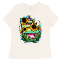 Bone Georgia Map Sunflower Cactus Serape Ladies Tee - RanaPortraitStore