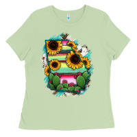 Matcha Georgia Map Sunflower Cactus Serape Ladies Tee - RanaPortraitStore