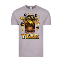 Vintage Zinc happy new year afro messy bun Vintage Tee - texasbilliewilder