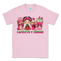 Bubblegum Pink cafecito y chisme with coffee cups Classic Tee - texasbilliewilder