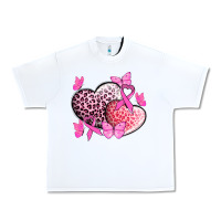White Cancer hearts Cancer Awaneress Urban Heavy Tee - HowdyJamesFarm