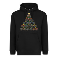 Black bicycle christmas tree funny biker bicyclist xmas for family long slee Heavyweight Hoodie - lanVoArt