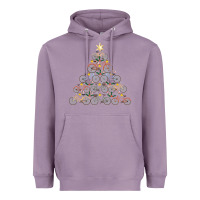 Lavender bicycle christmas tree funny biker bicyclist xmas for family long slee Heavyweight Hoodie - lanVoArt