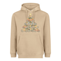 Mushroom bicycle christmas tree funny biker bicyclist xmas for family long slee Heavyweight Hoodie - lanVoArt