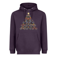 Plum bicycle christmas tree funny biker bicyclist xmas for family long slee Heavyweight Hoodie - lanVoArt