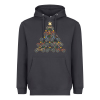 Smoke bicycle christmas tree funny biker bicyclist xmas for family long slee Heavyweight Hoodie - lanVoArt