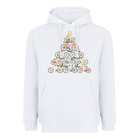 White bicycle christmas tree funny biker bicyclist xmas for family long slee Heavyweight Hoodie - lanVoArt
