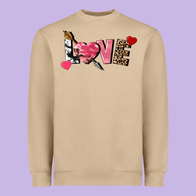 Love Valentine's Day Heavyweight Sweatshirt Designed By Fadigitalartstudio