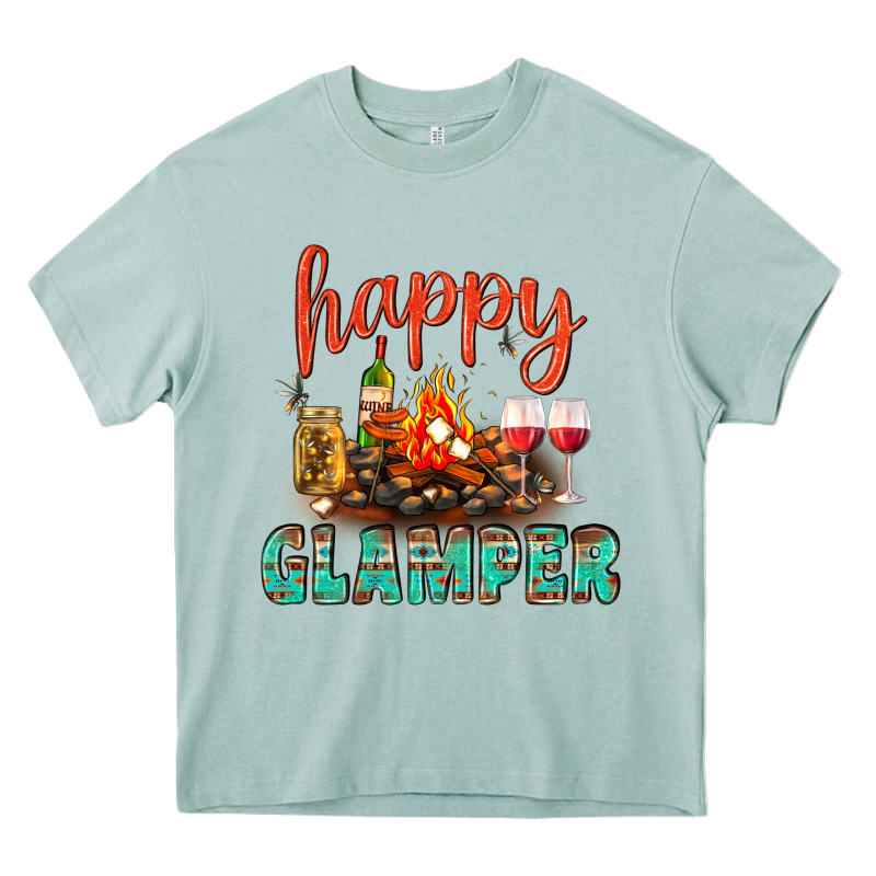 Happy Glamper Camp Heavy Core Tee by BundleAndBundleShop | Teevron