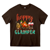 Chocolate Brown Happy Glamper Camp Heavy Core Tee - BundleAndBundleShop