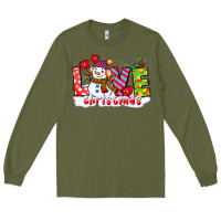 Army Green love christmas snowman Long Sleeve Tee - CowGirlArtShop