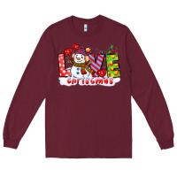 Burgundy love christmas snowman Long Sleeve Tee - CowGirlArtShop