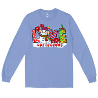 Colony Blue love christmas snowman Long Sleeve Tee - CowGirlArtShop