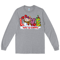 Heather Grey love christmas snowman Long Sleeve Tee - CowGirlArtShop