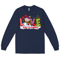 Navy love christmas snowman Long Sleeve Tee - CowGirlArtShop