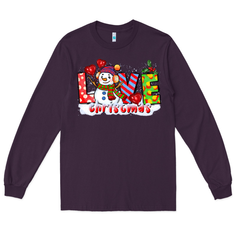 Love Christmas Snowman Long Sleeve Tee by CowGirlArtShop | Teevron