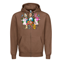 Chestnut Happy Easter Zipper Hoodie - CowhideDigitalArt
