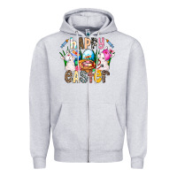 Heather Grey Happy Easter Zipper Hoodie - CowhideDigitalArt