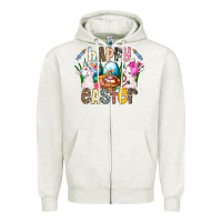 Oatmeal Heather Happy Easter Zipper Hoodie - CowhideDigitalArt