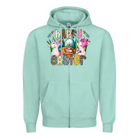 Seafoam Happy Easter Zipper Hoodie - CowhideDigitalArt