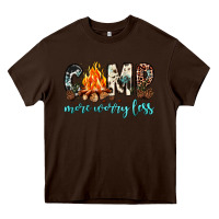 Chocolate Brown camp more worry less Heavy Core Tee - JahusDesignShop