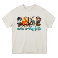Cream camp more worry less Heavy Core Tee - JahusDesignShop