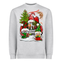 Heather Grey christmas gnome truck Heavyweight Sweatshirt - BundleAndBundleShop
