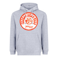 Heather Grey sleepy bear club   70s thrift store aesthetic Heavyweight Hoodie - lanVoArt