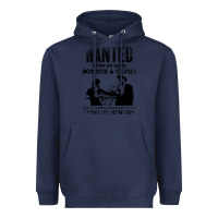 Navy wanted bonnie and clyde, distressed Heavyweight Hoodie - lanVoArt