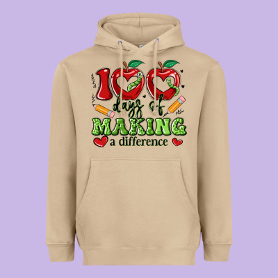 100 Days Of Making A Difference Heavyweight Hoodie Designed By Artiststas