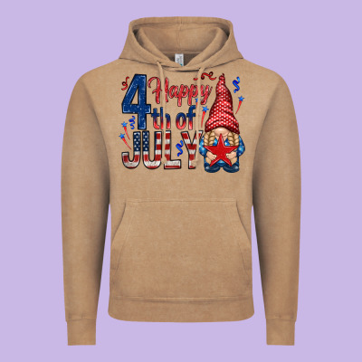 Happy 4th Of July With Gnome Vintage Hoodie Designed By Howdyjamesfarm