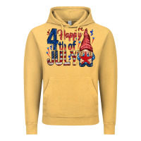 Vintage Mustard Happy 4th Of July with gnome Vintage Hoodie - HowdyJamesFarm