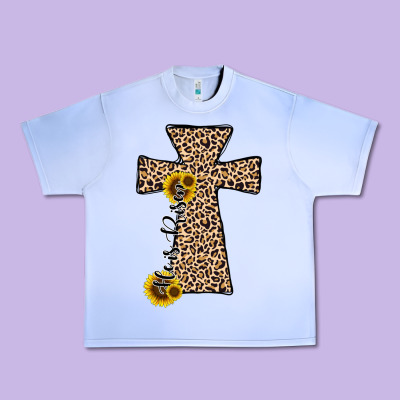 He Is Risen Leopard Cross Urban Heavy Tee Designed By Jahusdesignshop