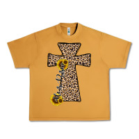 Peanut Butter he is risen leopard cross Urban Heavy Tee - JahusDesignShop