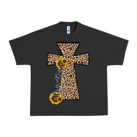 Pigment Black he is risen leopard cross Urban Heavy Tee - JahusDesignShop