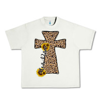 Pistachio he is risen leopard cross Urban Heavy Tee - JahusDesignShop