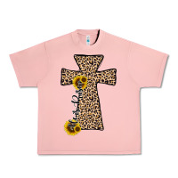 Salmon he is risen leopard cross Urban Heavy Tee - JahusDesignShop