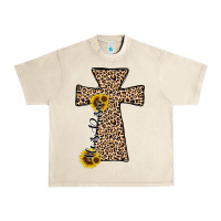Sandshell he is risen leopard cross Urban Heavy Tee - JahusDesignShop