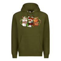Army Green Christmas coffee cups Premium Hoodie - FaDigitalArtStudio