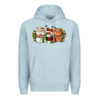 Blue Mist Christmas coffee cups Premium Hoodie - FaDigitalArtStudio