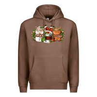 Chestnut Christmas coffee cups Premium Hoodie - FaDigitalArtStudio
